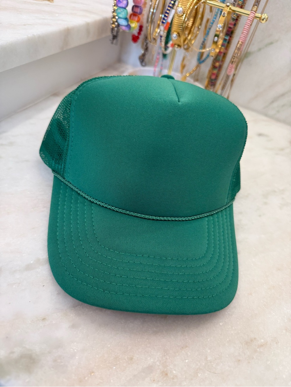 OTTO Kelly Green Trucker Hat with Rope Accent